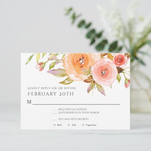 RSVP Modern Waterverf Perzische platforminbinding Kaart (Staand voorkant)