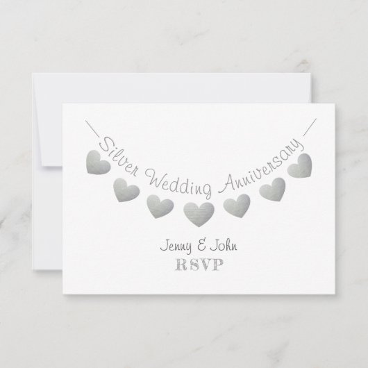 RSVP moderne 25e anniversaire mariage d'argent (Devant)