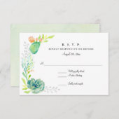 RSVP Moderne Aquarelle Simple Désert Cactus Floral (Devant / Derrière)