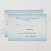 RSVP Moderne Bleu Aquarelle Splash (Devant / Derrière)