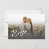 RSVP Moderne Calligraphie Blanche & Photo (Devant)
