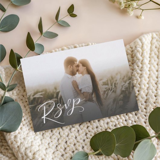 RSVP Moderne Calligraphie Blanche & Photo