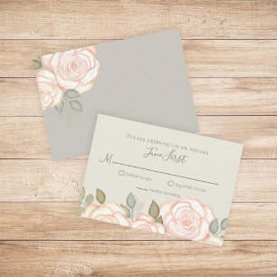 RSVP Moderne Élégant Minimaliste Sage Floral Vert
