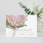 RSVP Moderne Floral Élégant Simple Fleur Protea (Debout devant)