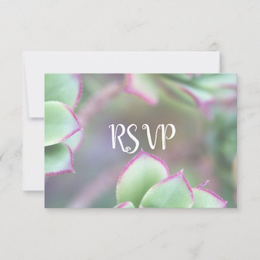 RSVP | Moderne groene succulente bruiloft (Voorkant)