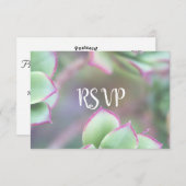 RSVP | Moderne groene succulente bruiloft (Voorkant / Achterkant)