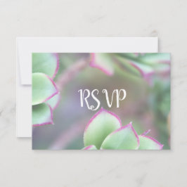 RSVP | Moderne groene succulente bruiloft Kaartje