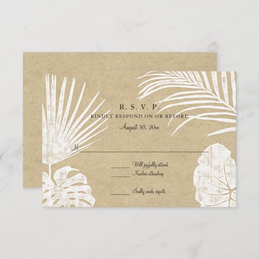 RSVP Moderne Kraft Simple Tropical Leaf Beach Art (Devant / Derrière)