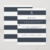 RSVP MODERNE Monogramme Rayures Larges Élégantes (Devant / Derrière)
