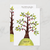 RSVP Monogram Groene Bouw Weddenkaarten (Voorkant / Achterkant)