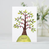 RSVP Monogram Groene Bouw Weddenkaarten (Staand voorkant)