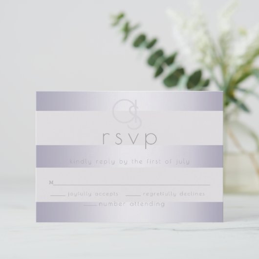 RSVP |  Monogramme2 rayures argent violet scintill (Debout devant)
