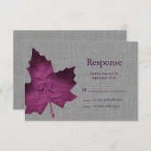 RSVP monogramme de lin pourpre (Devant / Derrière)