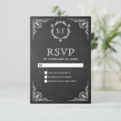 RSVP Monogramme Orné Tableau Noir (Debout devant)