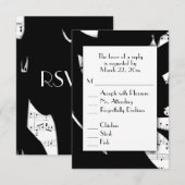 RSVP musique abstraite noir et blanc avec choix de (Devant / Derrière)