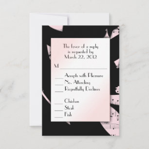 RSVP musique abstraite noire et rose avec choix de