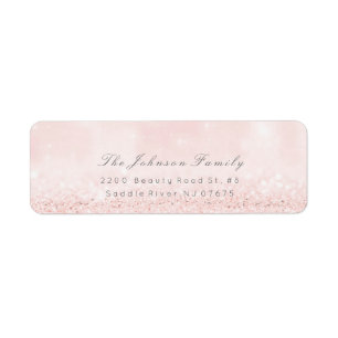 RSVP Naam Adres Blush Zilver Roze Blauw Pastel Etiket