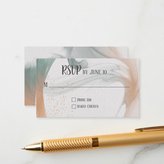 RSVP Neutraal Abstract Design Informatiekaartje (Voorkant / Achterkant in situ)