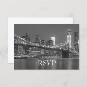 RSVP - New York City Skyline Brooklyn Wedding RSVP Kaart