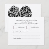 RSVP Noces Foodies Cœur Réponse Argent (Devant / Derrière)