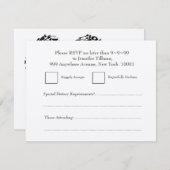 RSVP Noces Passionnés de Nourriture Réponse Argent (Devant / Derrière)