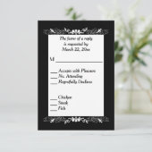 RSVP noir et blanc avec choix de menu (Debout devant)