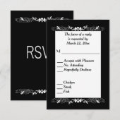 RSVP noir et blanc avec choix de menu (Devant / Derrière)