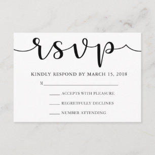 RSVP noir et blanc Calligraphie simple
