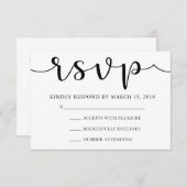 RSVP noir et blanc | Calligraphie simple (Devant / Derrière)