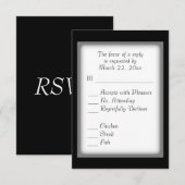 RSVP noir et blanc classique avec choix de menu (Devant / Derrière)