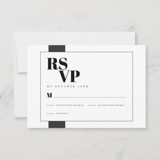 RSVP noir et blanc minimal (Devant)