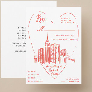 RSVP NYC New York City bruiloft Informatiekaartje