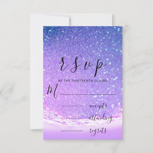 RSVP Ocean Bleu Violet Vagues Mariage Plage (Devant)