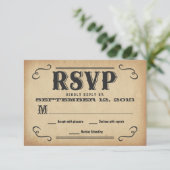 RSVP Old West Rustic Wedding Reply Kaartje (Staand voorkant)