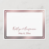 RSVP Online Eenvoudig Elegant Roos Goud op Wit Informatiekaartje (Achterkant)