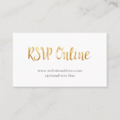 RSVP Online Kaart met Gold Pineapples & Script Visitekaartje (Voorkant)