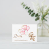 RSVP Online Teddy Bear Baby Baby shower Enclo Informatiekaartje (Staand voorkant)