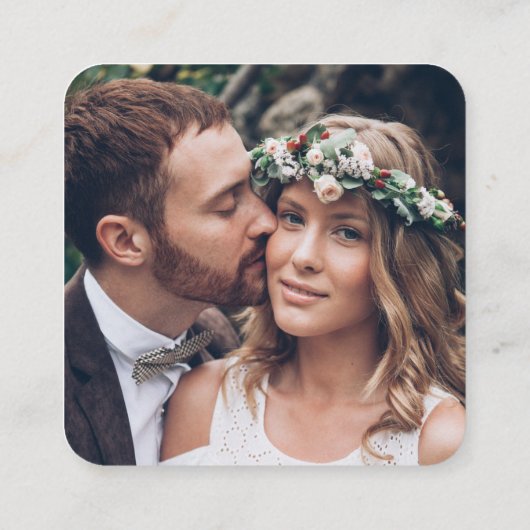 RSVP Online Weddenschap QR-code & fotovierkant Informatiekaartje (Achterkant)