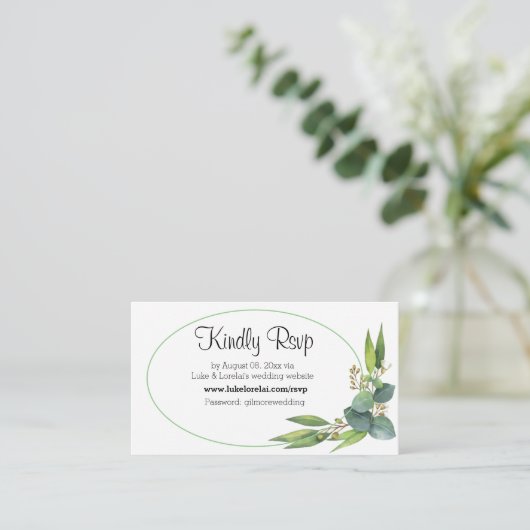 RSVP online weduwschap Informatiekaartje (Staand voorkant)