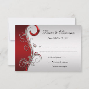 RSVP Orné Rouge et Argent Vintage