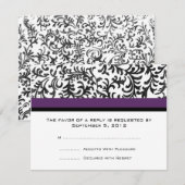 RSVP Paarse en zwarte bruiloft (Voorkant / Achterkant)