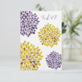 RSVP Paarse geelbloei-stemkaart (Staand voorkant)