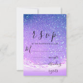 RSVP Paarse Oceaan Blauwe Golven Strand Bruiloft (Voorkant)