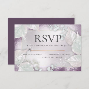 RSVP   Pale Eggplant Pearl Shimmer Invitation