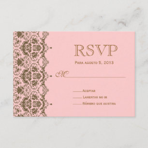RSVP para boda en español/Wedding Rsvp Kaartje