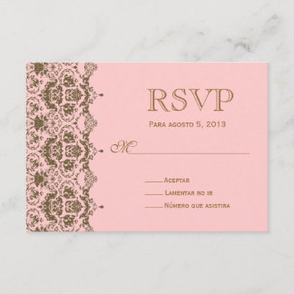 RSVP para boda en español/Wedding Rsvp Kaartje