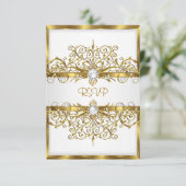 RSVP Parels Wit Goud Elegant Verjaardagsfeest Kaartje (Staand voorkant)