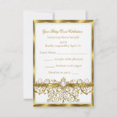 RSVP Parels Wit Goud Elegant Verjaardagsfeest Kaartje (Achterkant)