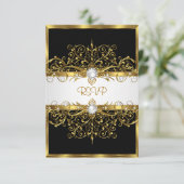 RSVP Parels Zwart Wit Goud Verjaardagsfeest (Staand voorkant)