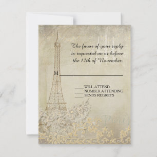 RSVP Paris Parisian Stylish Wedding Kaartje
